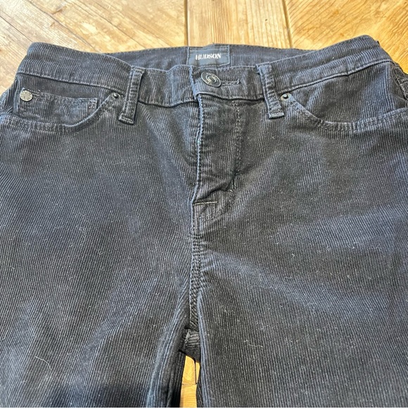 Hudson Distressed Corduroy Black Stretch Skinny Ankle Pants - 26 - Picture 5 of 12